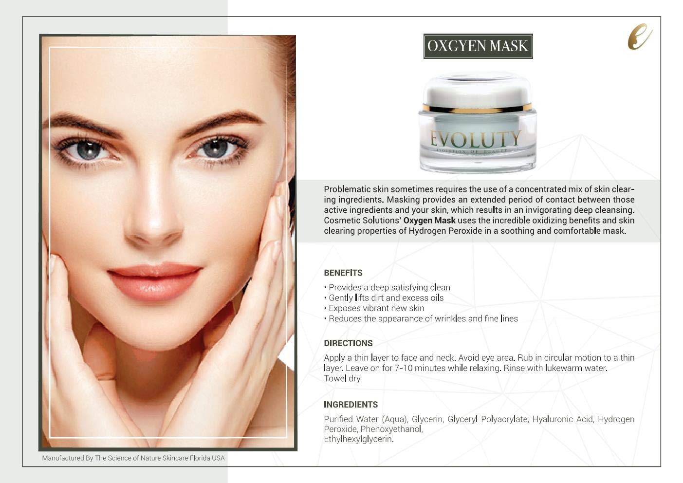 Oxygen Face Mask for Deep Cleaning & Shiny Skin - Remove Dirt & Oil for Skincare