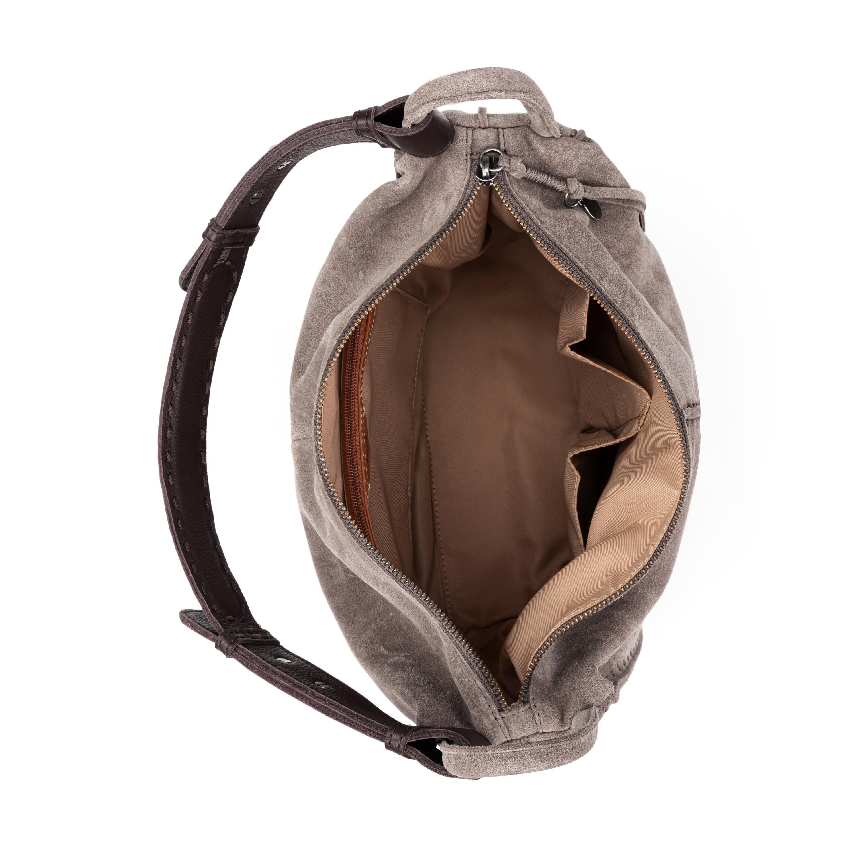 Los Feliz Hobo Bag - Genuine Leather & Mushroom Suede Handbag for Women | Perfect for Work, Travel & Everyday Use