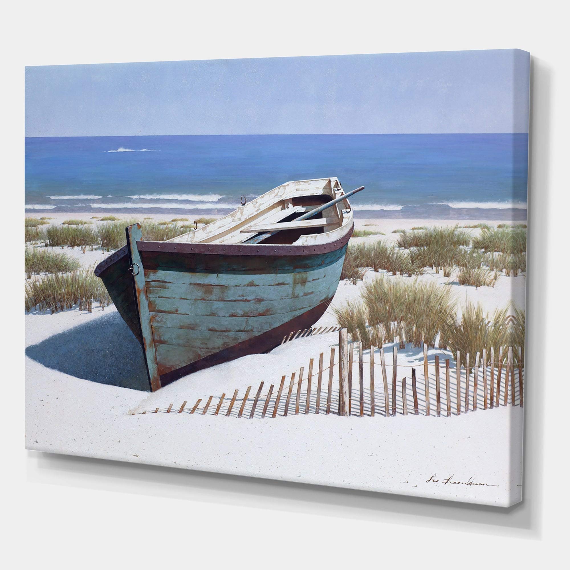 Blue Boat on Beach