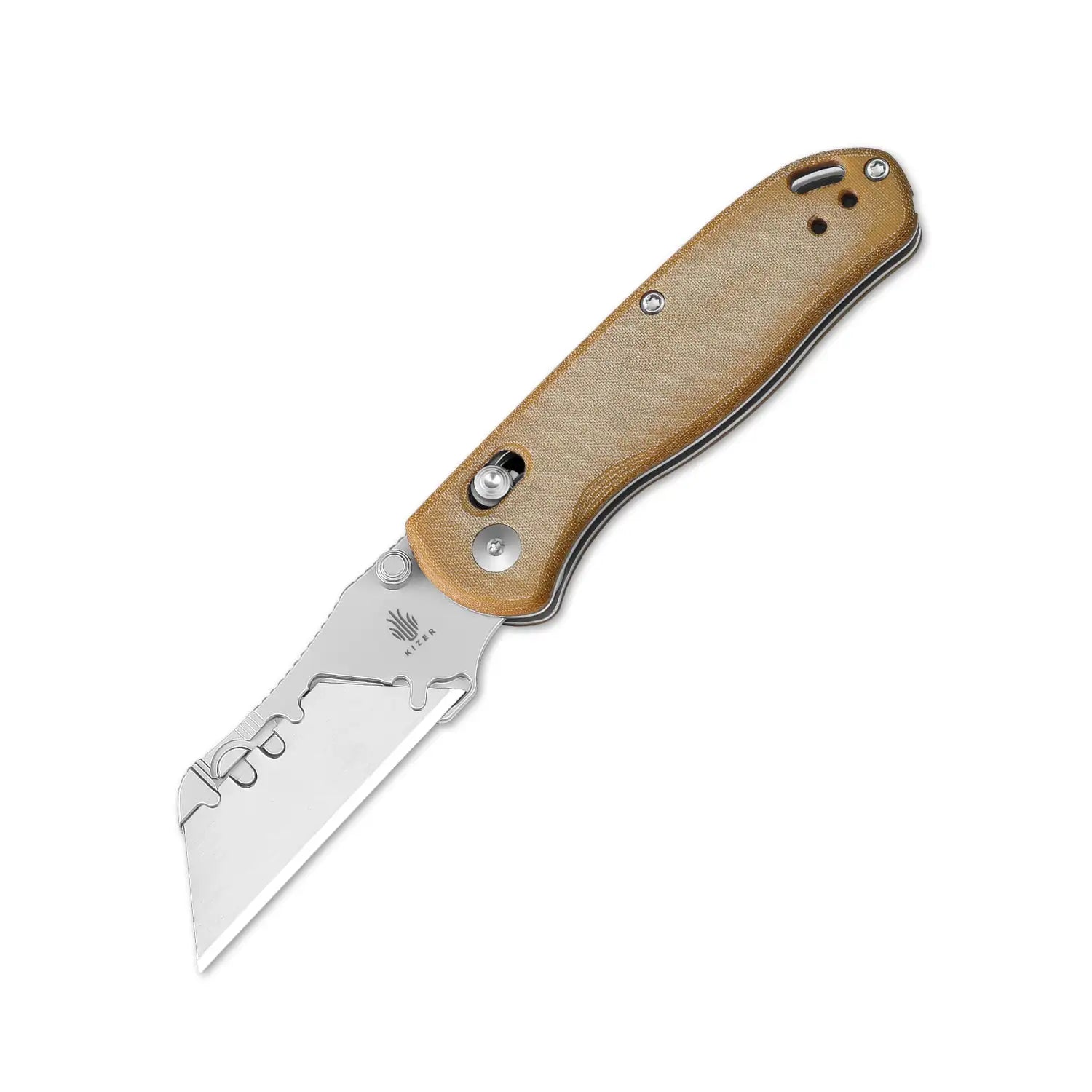 Drop Bear Utility Knife - Brown Micarta Handle with Fast Swap Blade | EDC Pocket Knife for Outdoor, Camping & Everyday Carry