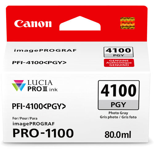 Canon PFI 4100 Photo Gray Pigment Ink Tank (80mL) - High-Quality Ink for Canon Printers | Perfect for Photo Printing, Art Projects & Professional Documents