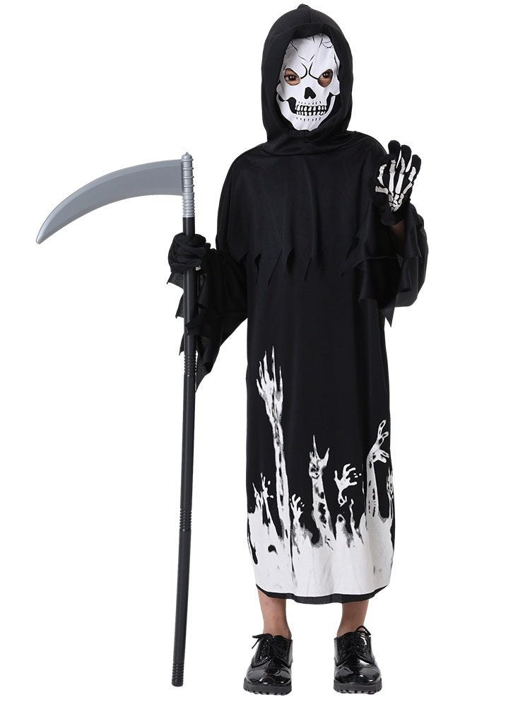 Glow in the Dark Halloween Death Costume - Scary Skeleton Outfit for Adults & Teens - Perfect for Halloween Parties, Haunted Houses & Cosplay Events