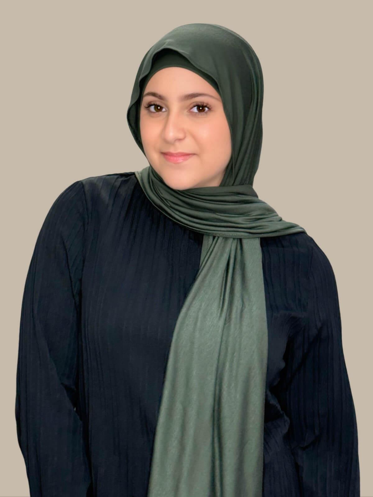 Stylish Modish Girl Premium Jersey Hijab in Army Green - Perfect for Everyday Wear, Work, and Special Occasions