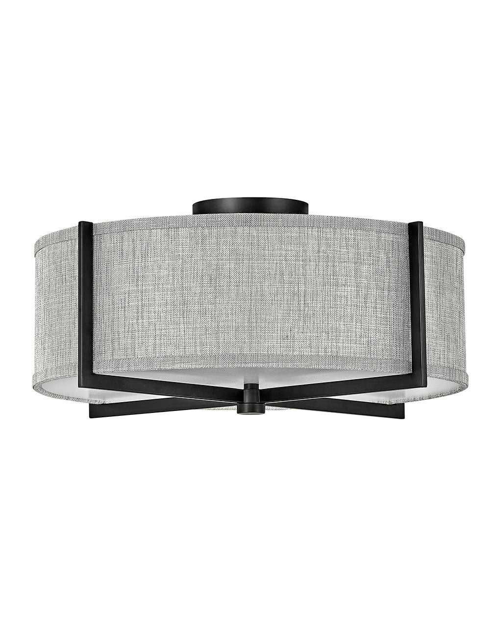Axis Heathered Gray LED Foyer Pendant Light Fixture - Modern Black Ceiling Lamp for Entryway, Hallway & Staircase Lighting | Energy Efficient Indoor Hanging Light