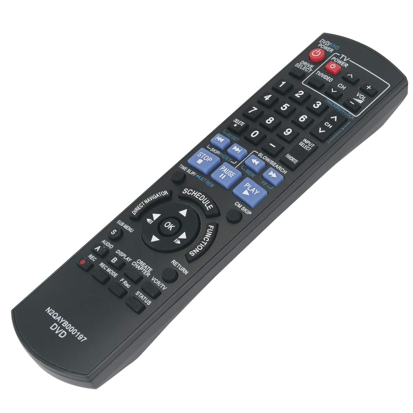 Original Remote Control Replacement for Panasonic DVD Recorder DMR-EZ485VK DMR-EZ37V DMR-EZ485V DMR-EZ48V - Compatible with Home Theater & Entertainment Systems