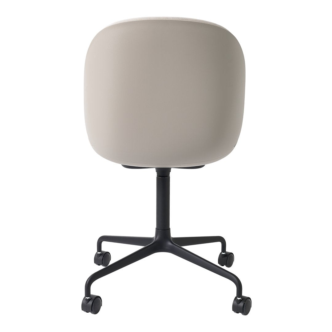 Beetle Meeting Chair - Black Ergonomic Office Chair with 4-Star Base & Casters, Front Upholstered Seat - Perfect for Conference Rooms, Home Offices & Workspaces