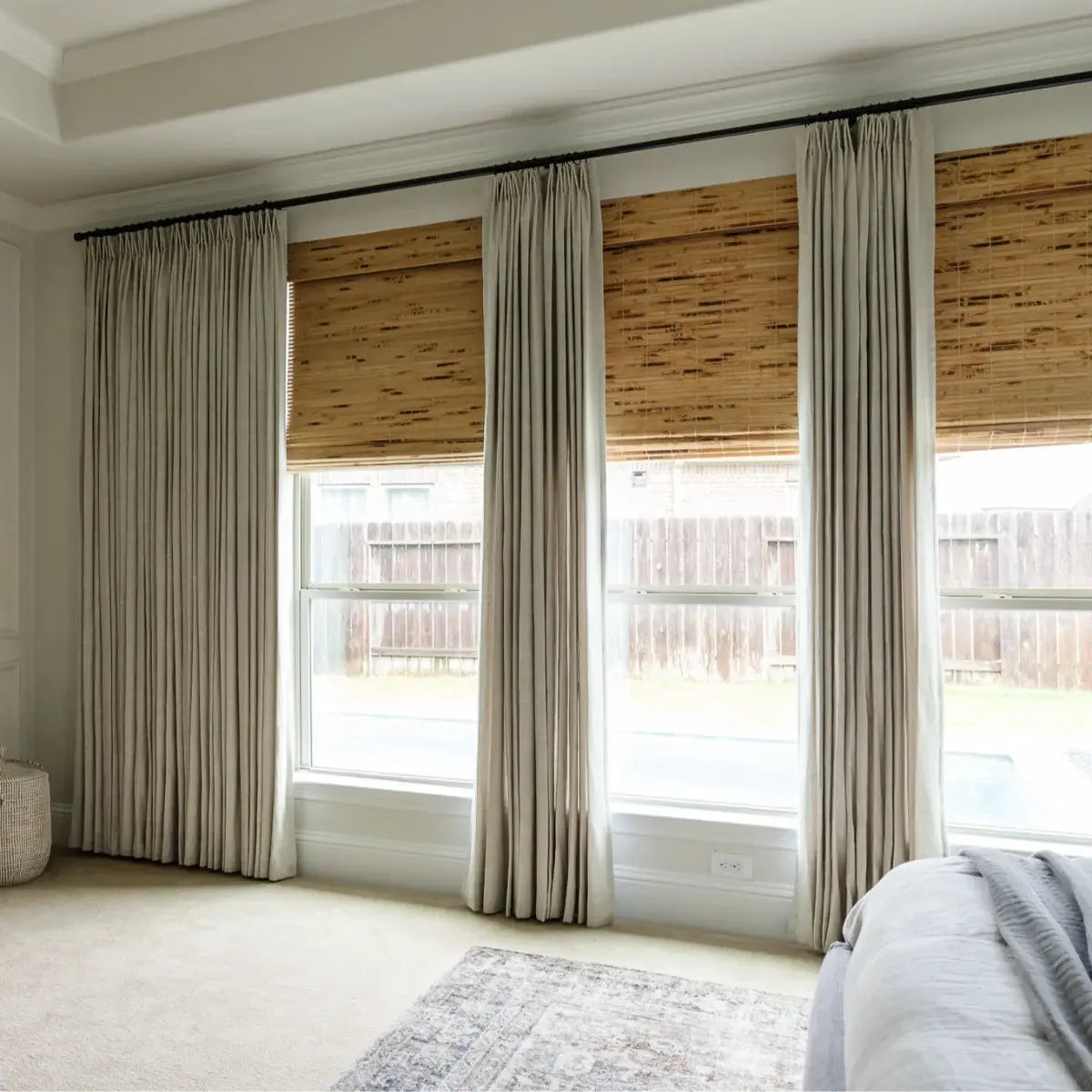 Luxury Linen Cotton Pleated Curtains - Blackout Drapes for Living Room & Bedroom - Elegant Home Decor Window Treatments