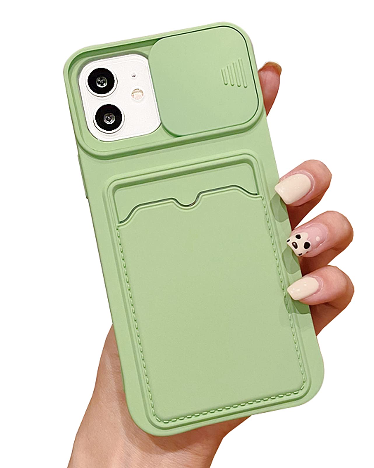 Premium Handmade UnnFiko Wallet Phone Case for iPhone 11 Pro Max - Business Style Protective Hard Cover with Slide Camera Protector (Light Green) | Perfect for Work, Travel & Everyday Use