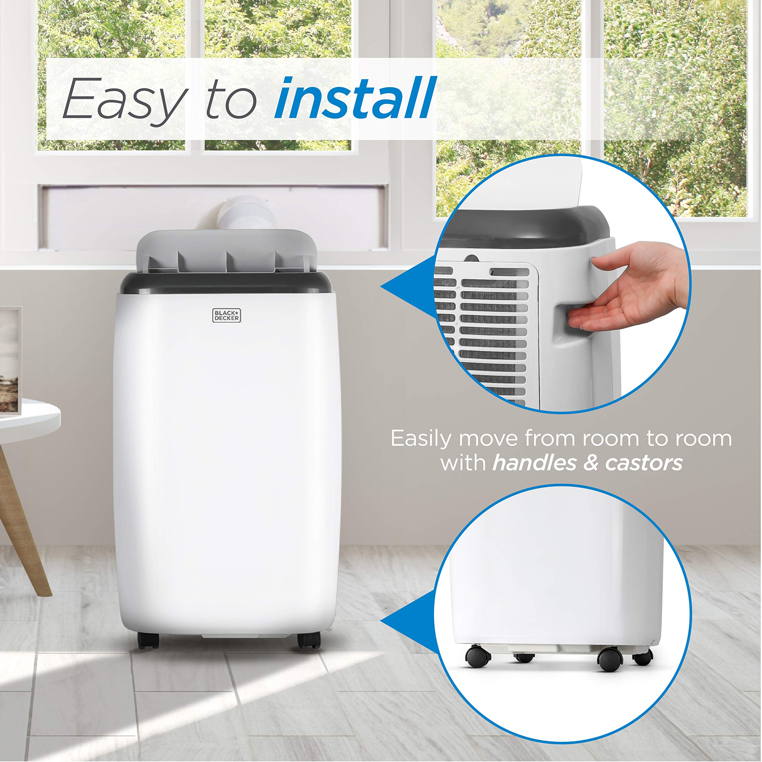 BLACK+DECKER Portable Air Conditioner - 8,000 BTU Compact Cooling Unit with Remote Control & Energy Saving Mode | Perfect for Bedrooms, Offices & Small Spaces