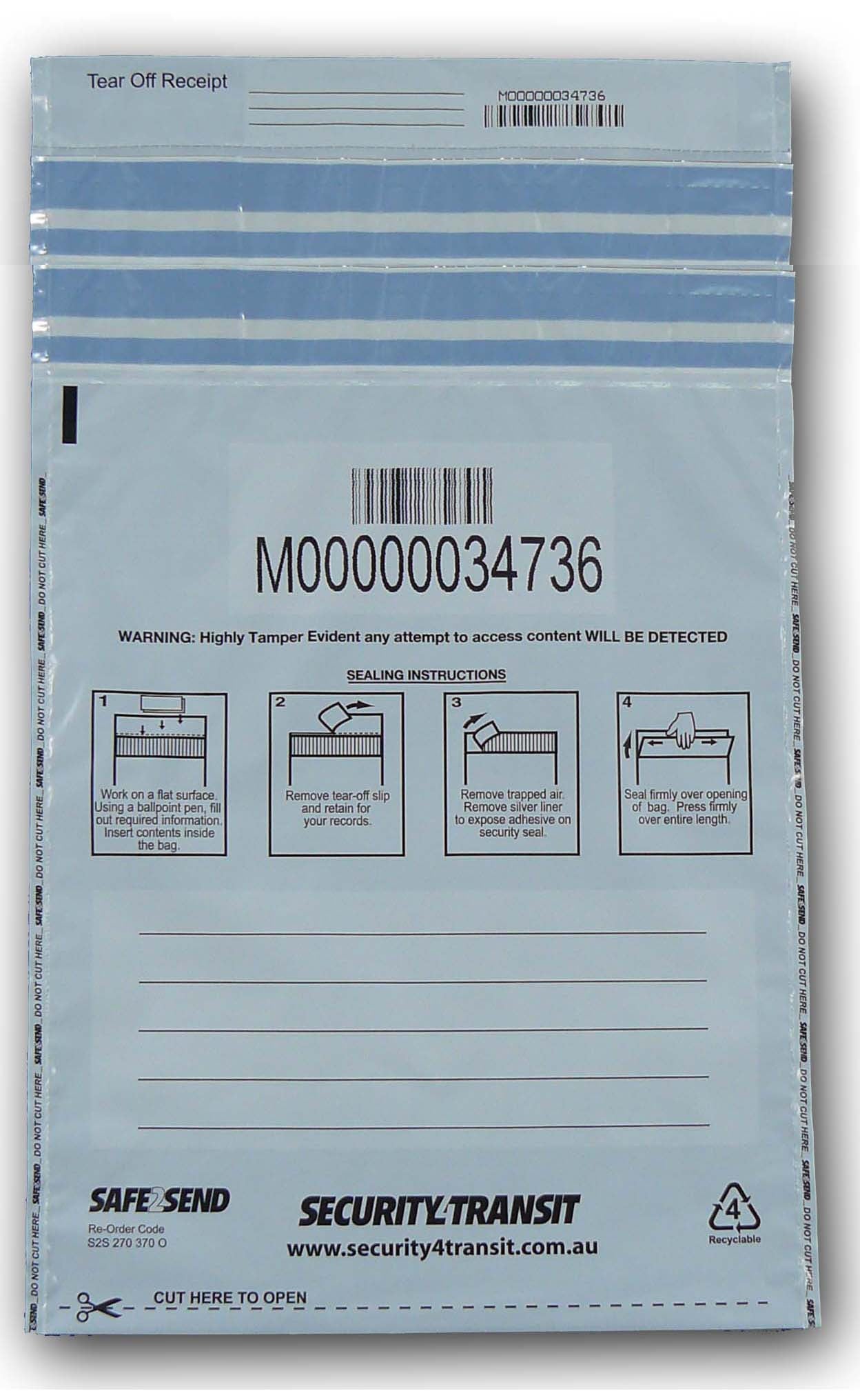 Tamper Evident Security Bags - Reusable Evidence Bags for Legal Documents, Cash & Valuables | Perfect for Law Enforcement, Retail & Shipping Protection