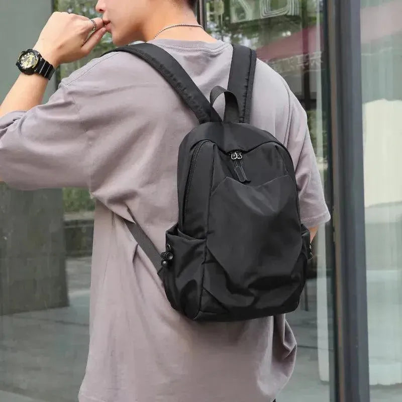 Stylish Mini Men's Canvas Backpack - Lightweight Durable Travel Daypack for College, Work & Outdoor Adventures