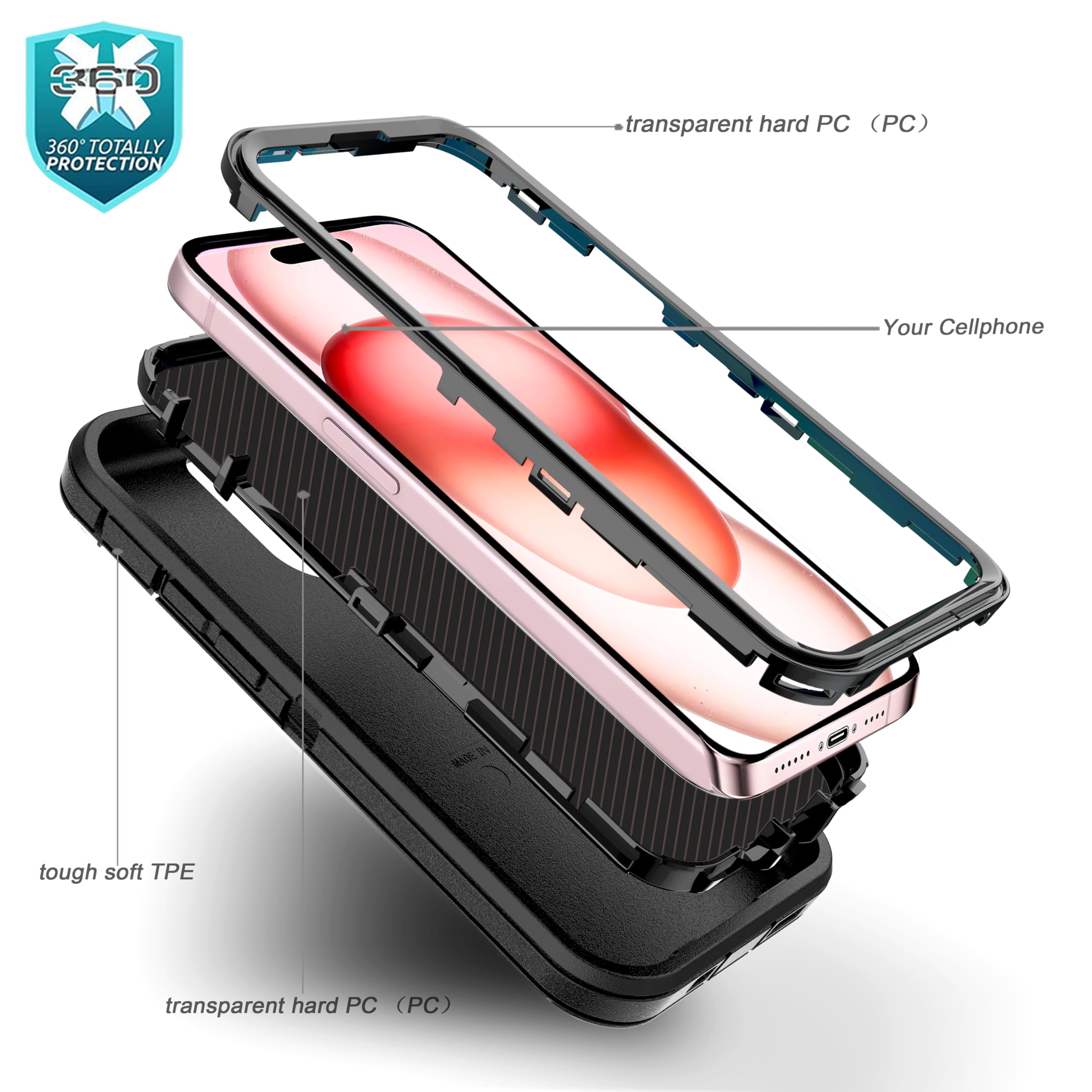 Shockproof & Drop Proof iPhone 15 Case (6.1