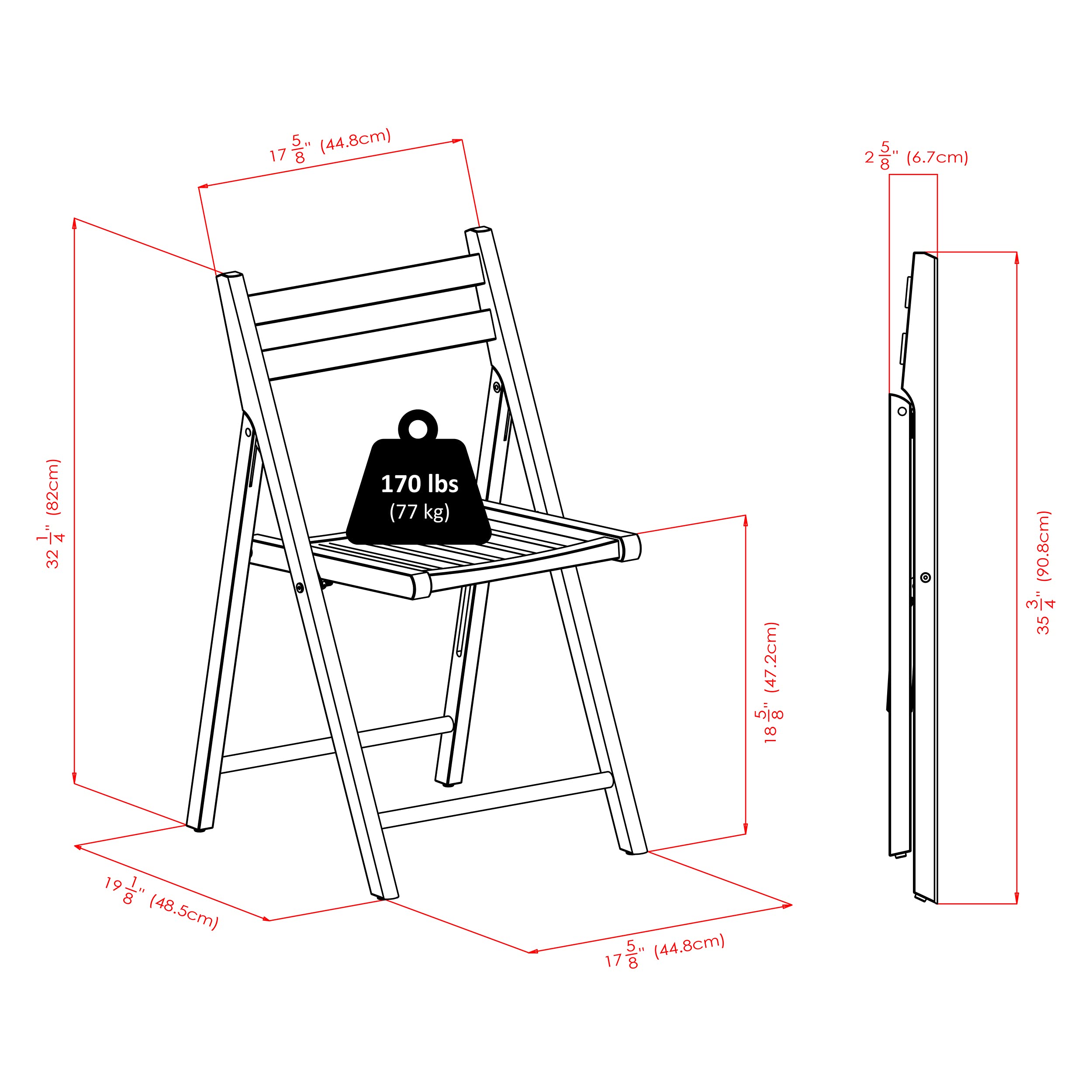Winsome Robin 4-Piece Folding Chair Set - Solid Teak Wood - 17.64