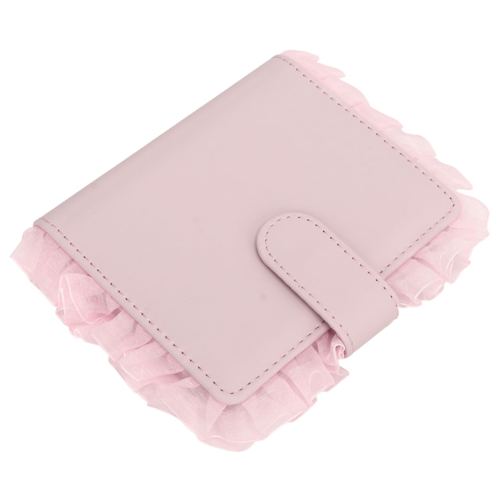 Mini Film Photo Album Book - 64 Pockets for Mini 12/11/9/8 Camera, Universal Photo Holder with Transparent Pages, Leather Cover & Lace Design - Perfect Gift for Weddings, Baby Photos & Travel Memories (Pink)