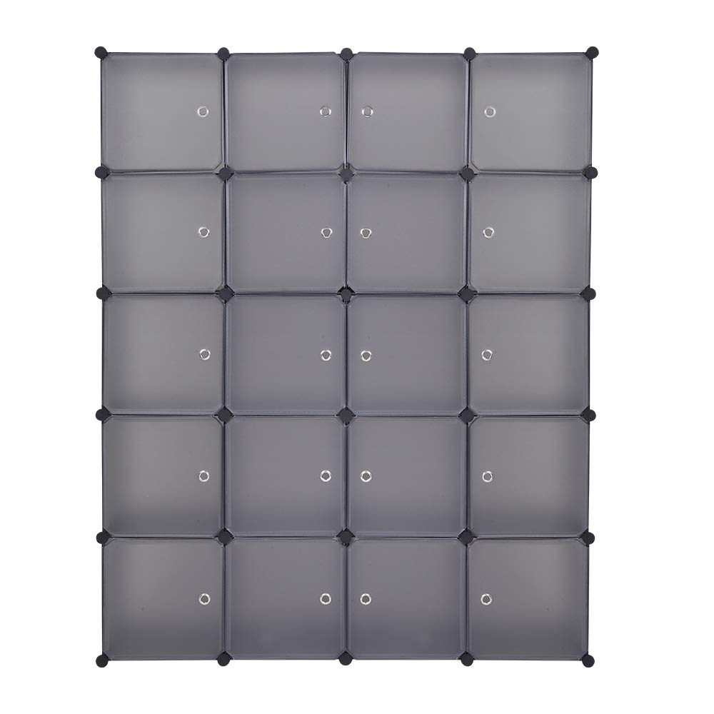 VINGLI Cube Storage Organizer - Plastic Modular Shelving Unit with Doors & Hanging Rods for Closet, Cabinet, Bookshelf | DIY Home Organization for Bedroom, Living Room, Office