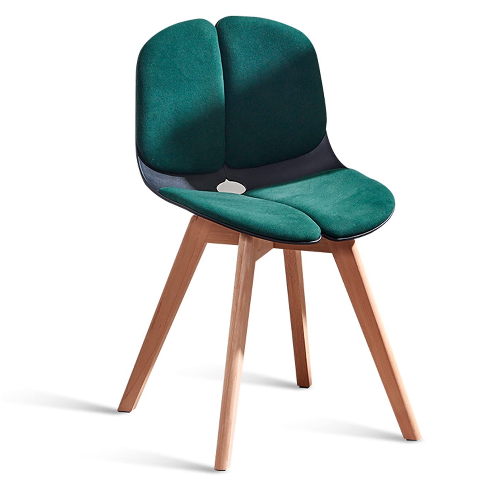 Modern Fabric Upholstered Side Chair with Wooden Legs - 30