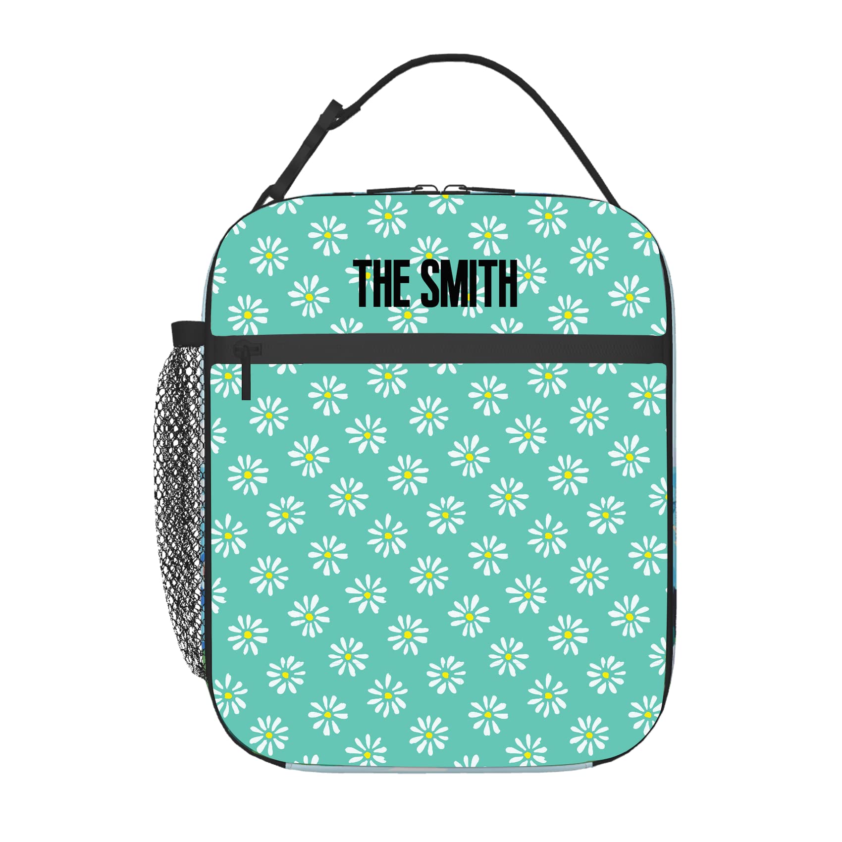 Custom Personalized Insulated Lunch Bag with Name - Portable Daisy Print Lunch Box Tote for Kids, Women & Men - Perfect for School, Work, Picnics & Outdoor Activities