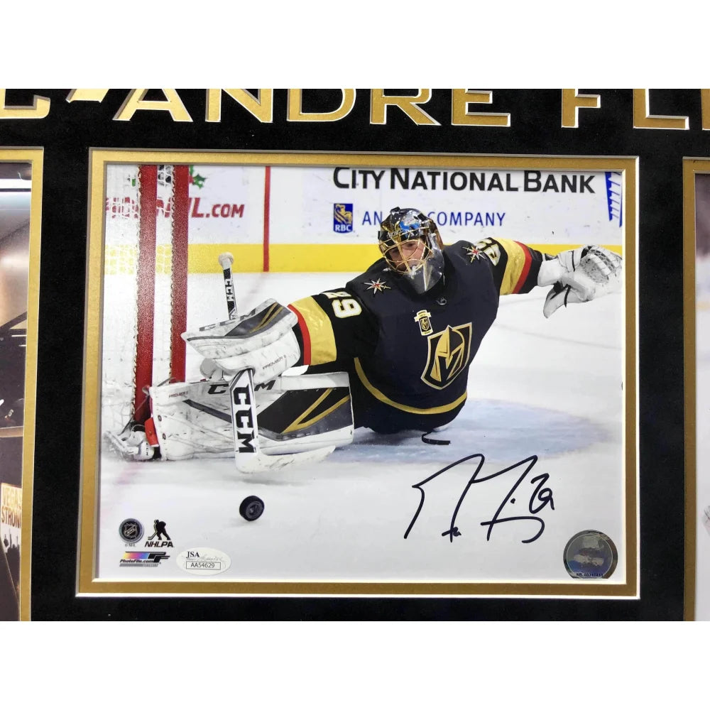 Marc Andre Fleury Autographed 8x10 Photo Collage - Vegas Golden Knights Framed Memorabilia with COA - Perfect for Hockey Fans, Man Cave Decor & Sports Collectibles
