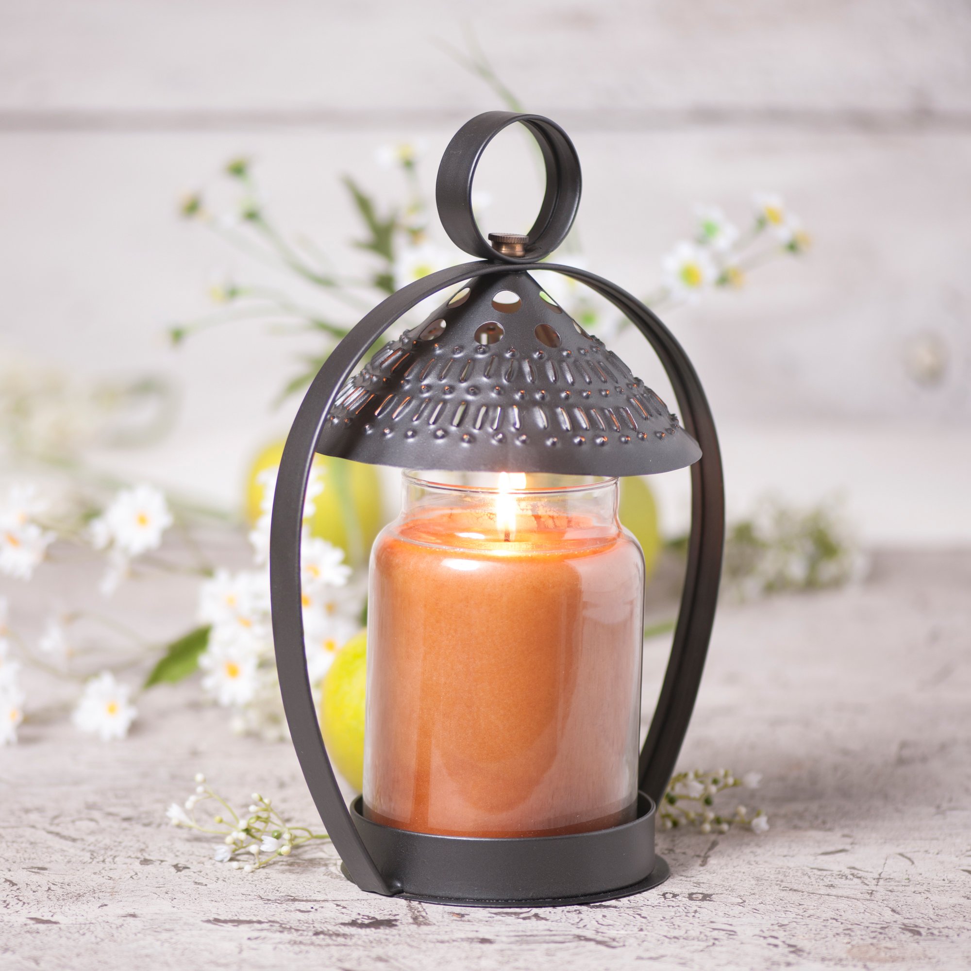 Rustic Country Tinware Canopy Candle Holder - Vintage Farmhouse Decor for Tabletop, Mantel, or Outdoor Gatherings