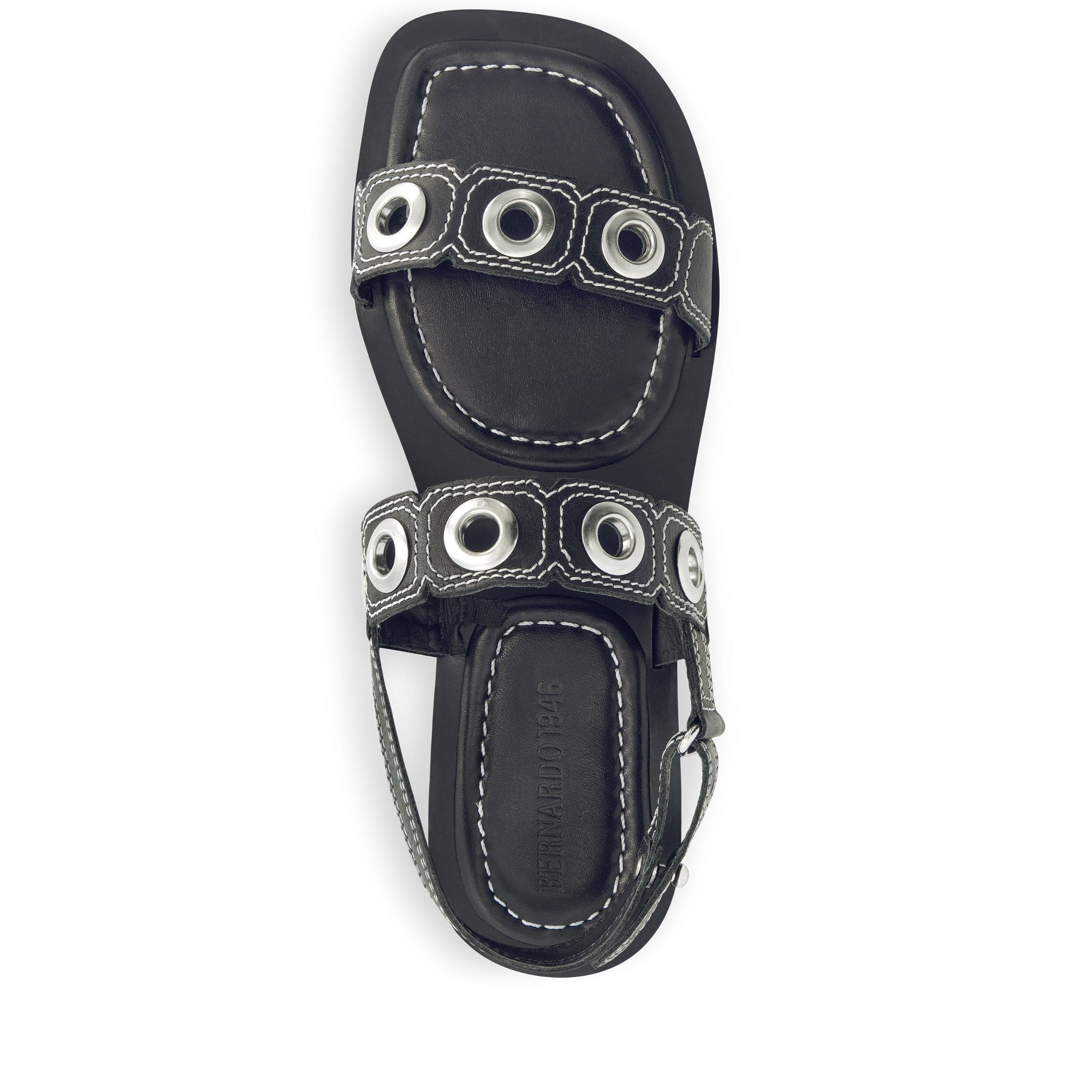 Acro Eyelet Sandal Black - Women's Comfortable Strappy Summer Sandals for Beach, Vacation & Casual Outings