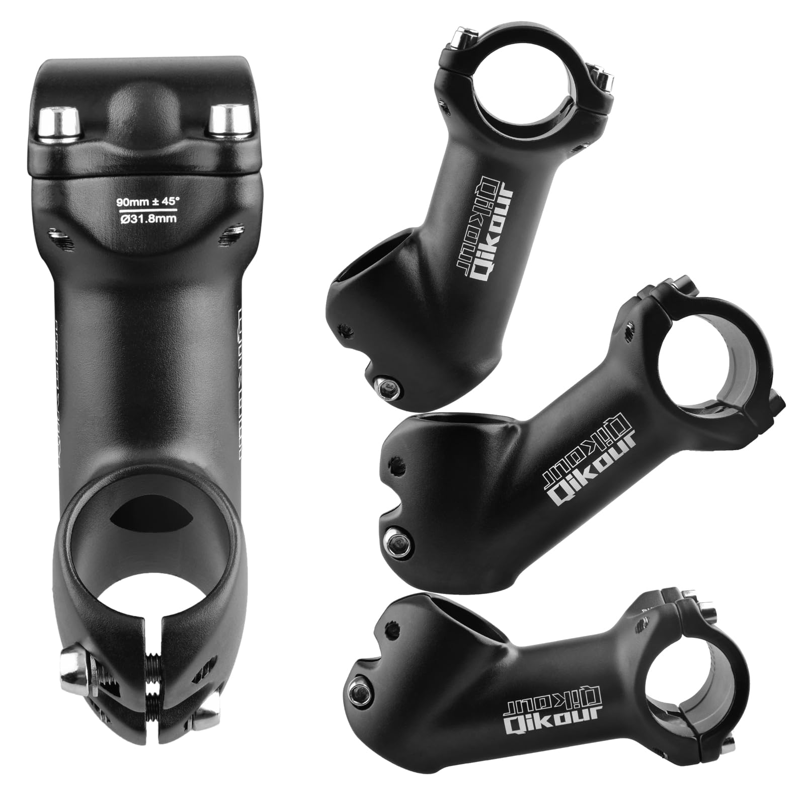 TRIWONDER 31.8 Bike Stem 45 Degree 90mm Bicycle Handlebar Riser Stem - MTB, Road Bike, BMX Compatible - Perfect for Mountain Biking, Commuting & Off-Road Adventures