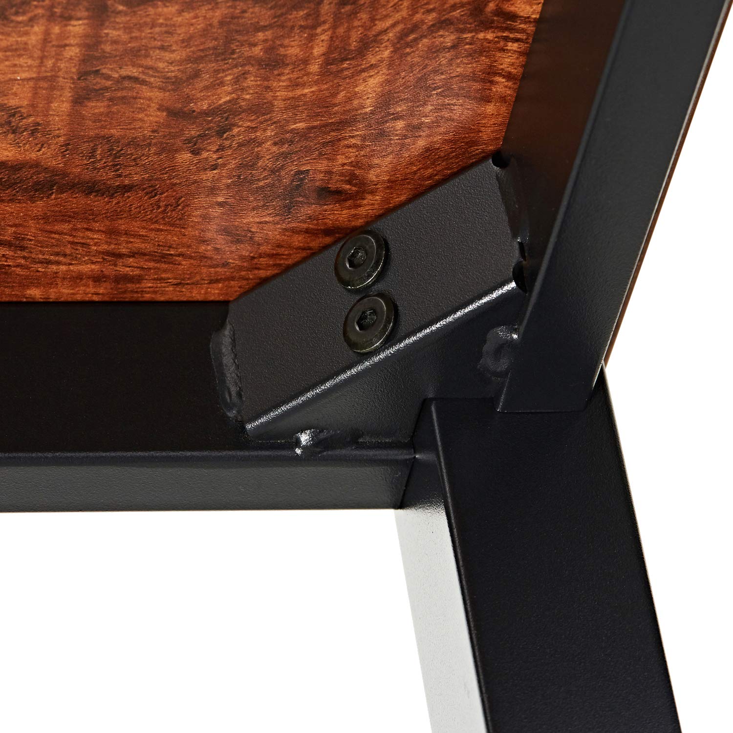 47 Inch Modern Industrial Computer Desk - Sandalwood Board with Black Legs, Home Office Workstation for PC & Laptop, Study & Work Desk for Small Spaces & Apartments