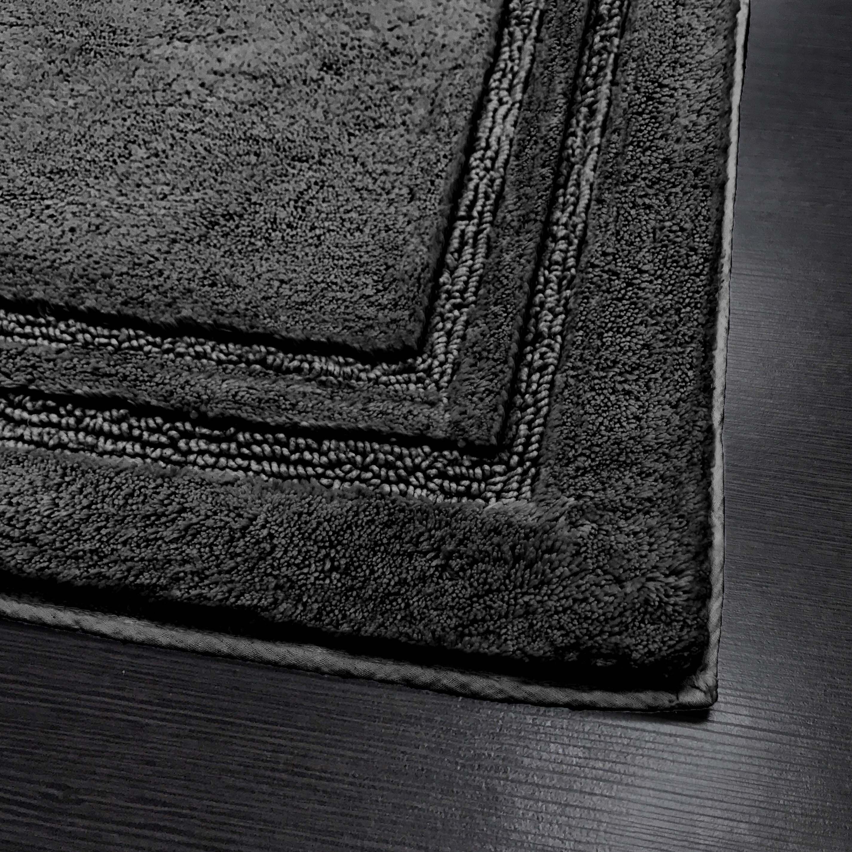 Premium Cotton Non-Slip 2-Piece Bath Rug Set - Soft Absorbent Bathroom Mat for Shower, Tub & Vanity Area - Machine Washable Bath Mats for Safety and Comfort