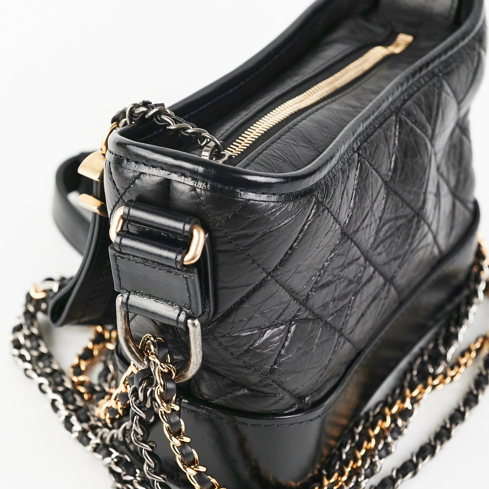 Chanel Small Gabrielle Black Leather Shoulder Bag - Luxury Designer Handbag for Women | Perfect for Evening Parties, Date Nights & Special Occasions