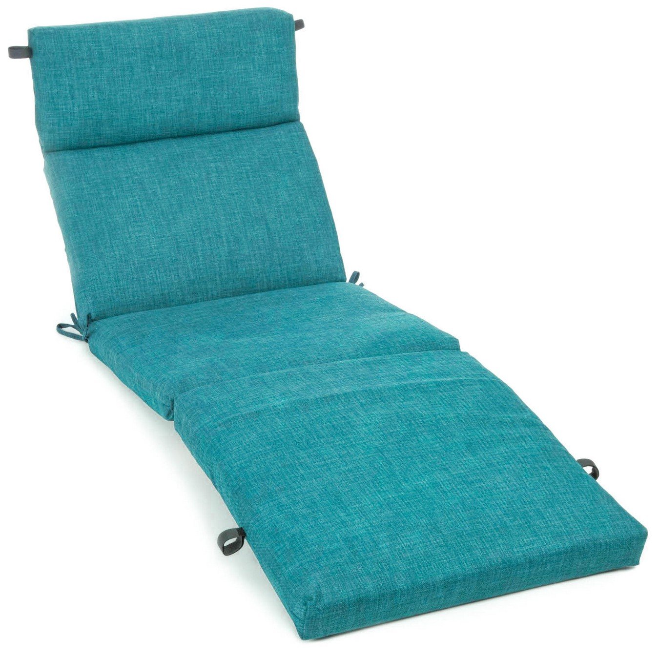 Blazing Needles Waterproof Chaise Lounge Cushion - Indoor/Outdoor Patio Furniture Cushion - 1 Pack Aqua Blue - Perfect for Poolside, Deck, Garden & Sunbathing