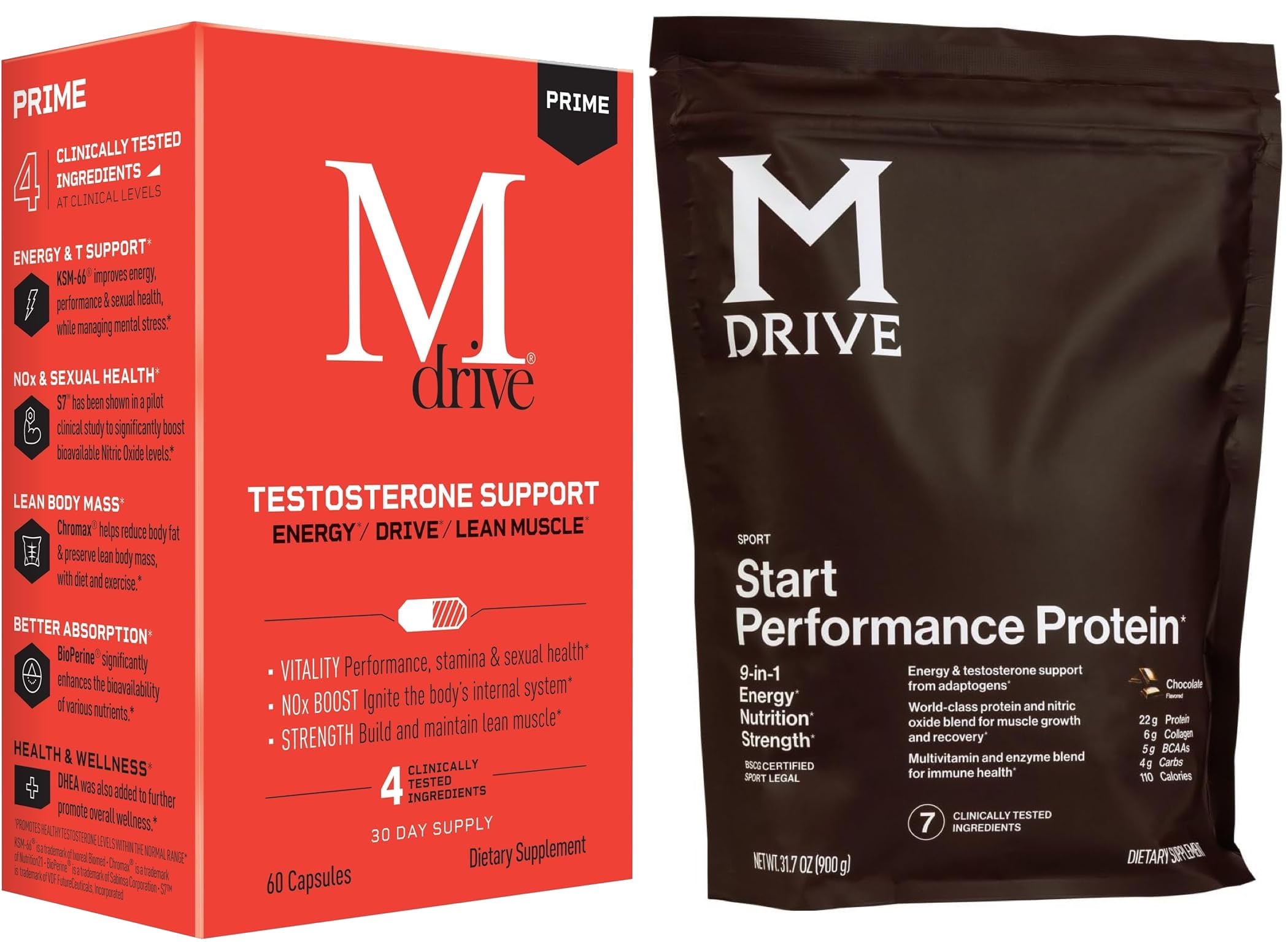 Mdrive Prime Start Supplement - Boost Energy, Strength & Lean Muscle | Supports Digestion, Immune Health, Nitric Oxide & Recovery | Pre-Workout & Post-Workout Support for Men & Women