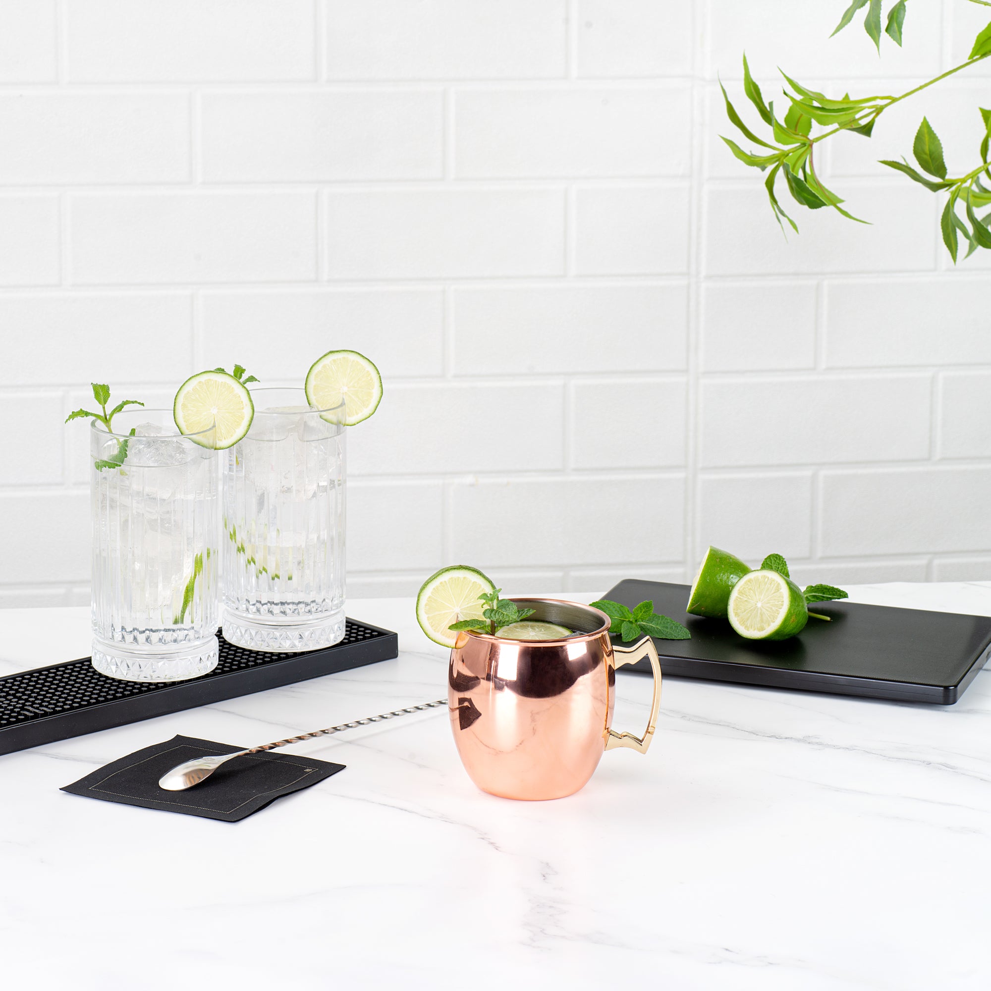 16 oz Copper Plated Stainless Steel Moscow Mule Mug - Bar Lux Classic Cocktail Cup for Gin, Vodka & Whiskey Drinks - Perfect for Parties, Gifts & Home Bar Decor (3.5