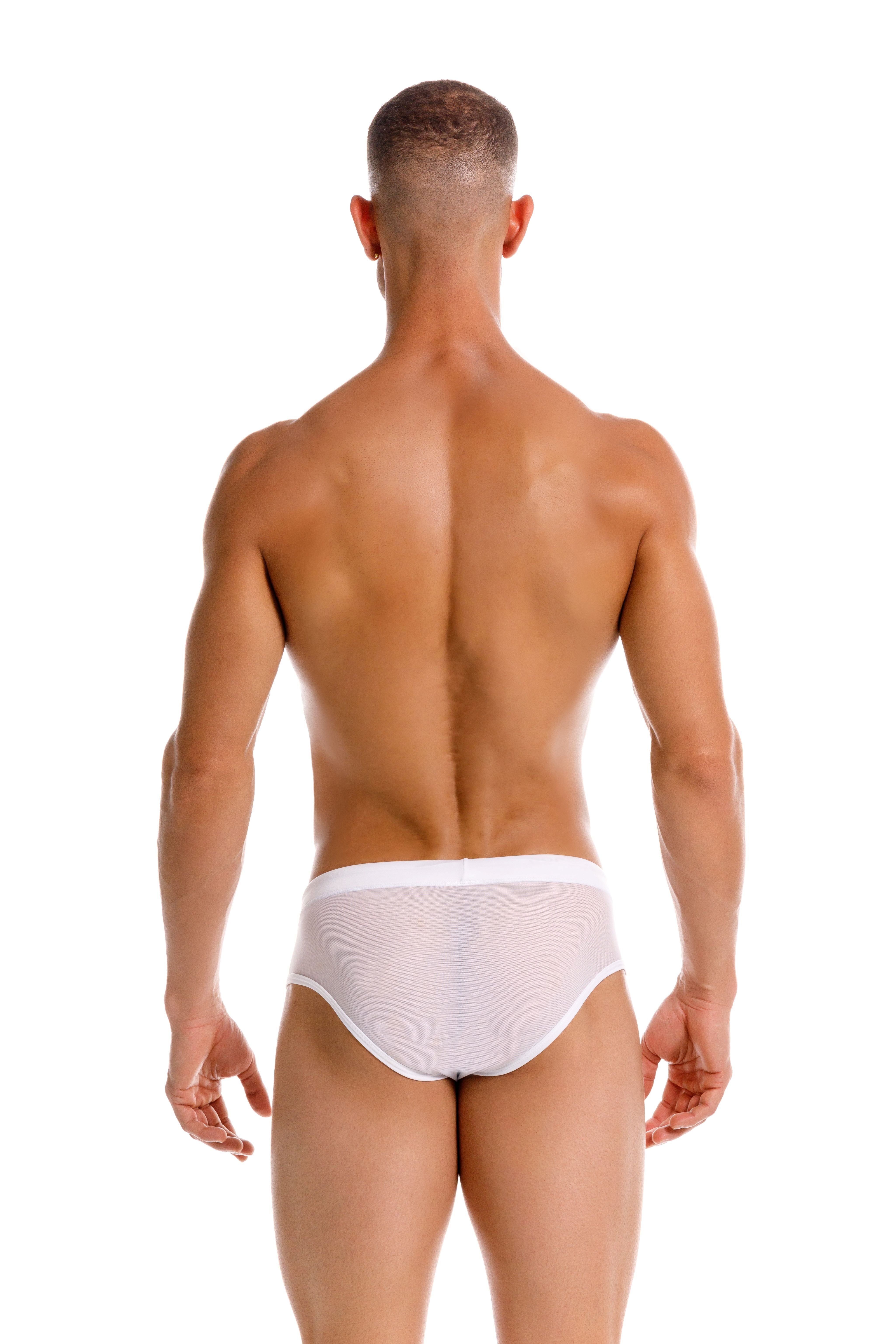 JOR Mystic Swim Brief - White Mesh Men's Swimwear for Pool & Beach - Quick Dry, Comfortable & Stylish Swim Trunks for Summer Vacation
