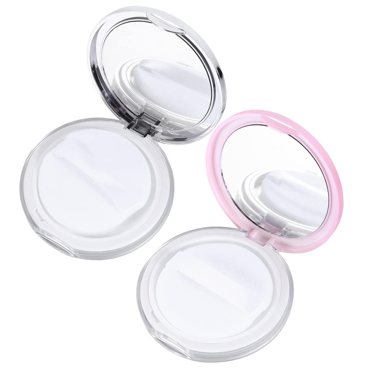 VALICLUD 2-Pack Powder Puff Storage Box | Portable Makeup Organizer Case | Sponge Holder & Loose Powder Container | Travel-Friendly Cosmetic Egg Case | Perfect for Home Vanity & On-the-Go Touch Ups