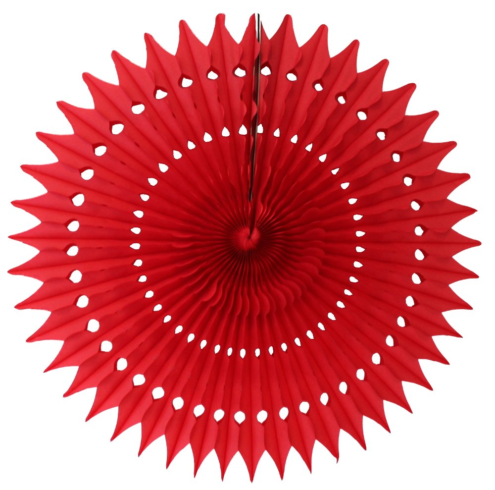 8-Piece Tissue Paper Fan Decorations Set - Red & Dark Blue (21, 18, 13 Inches) for Party, Wedding, Baby Shower & Home Decor