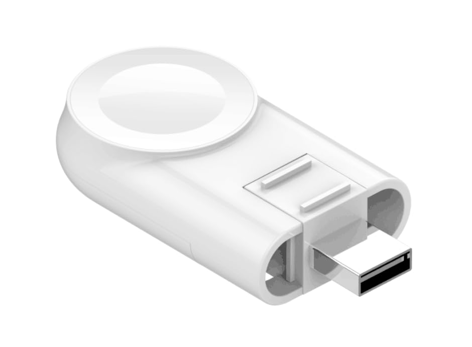 Adjustable Apple Watch Charger - Compatible with All iWatch Series, Rotating USB A Connector for Travel, Office, Home & Car Use | Perfect for Charging on the Go, at Work or While Driving
