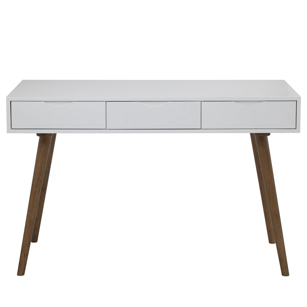 BLANCO Modern Study Desk 120cm - White & Walnut Finish, Home Office Desk for Small Spaces, Perfect for Remote Work and Online Learning
