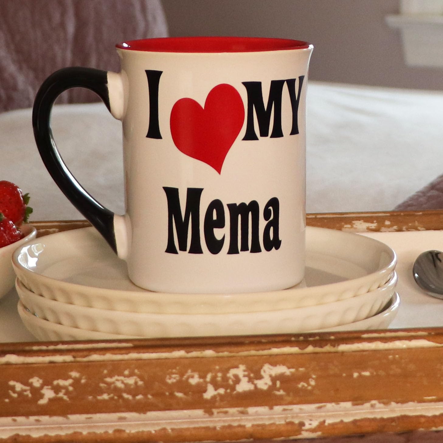I Love My Mema Ceramic Coffee Mug - 16 oz Black & White Grandma Gift Mug with Box, Perfect Tea Cup for Nana, Cute Grandparent Gifts for Baby Showers, Birthdays & Mother's Day | Ideal for Coffee, Tea & Hot Chocolate at Home