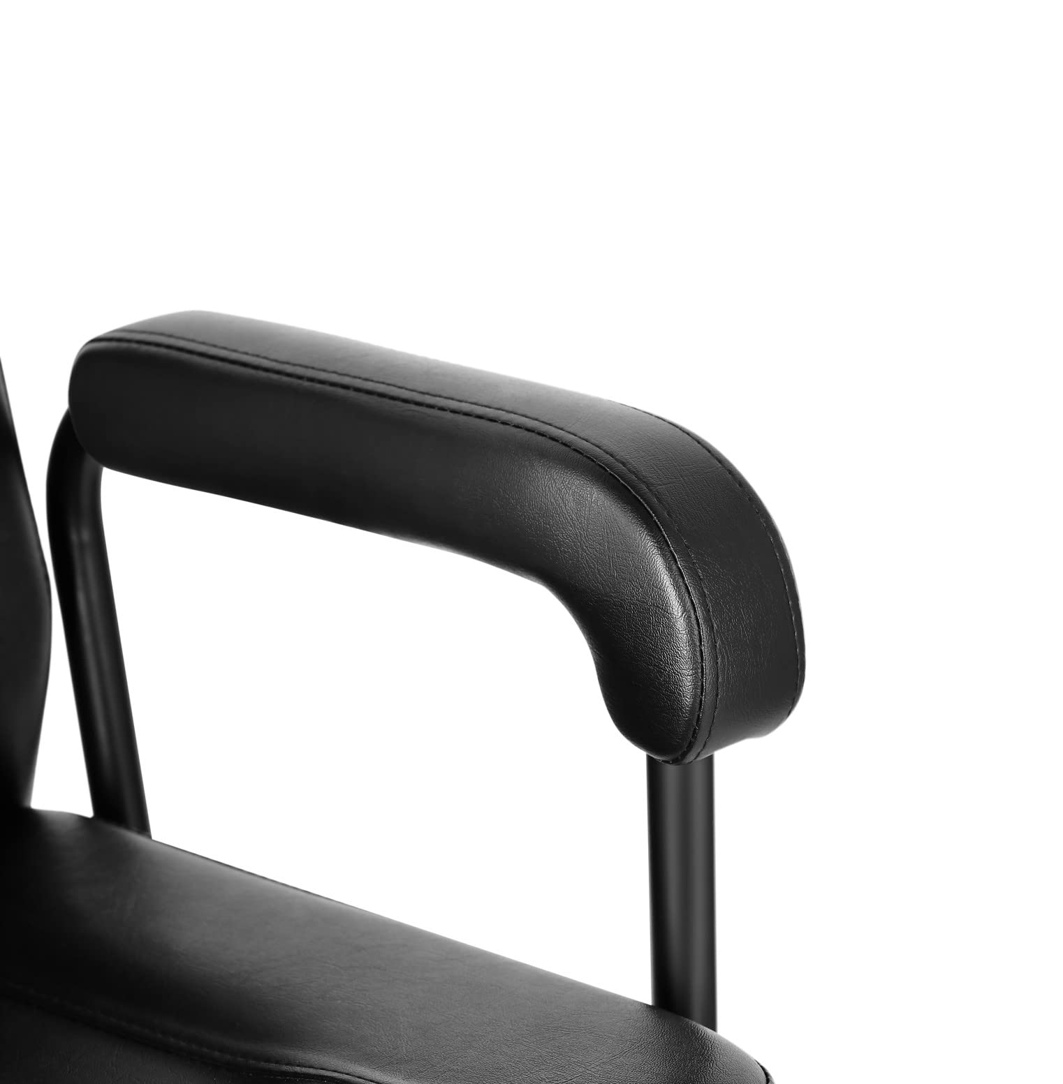 **Black Hydraulic Pump Styling Chair - 360° Swivel Barber Salon Chair with Reclining Function for Hair Styling, Spa & Beauty Parlors**    *Perfect for professional salons, barber shops, home grooming, and spa treatments.*