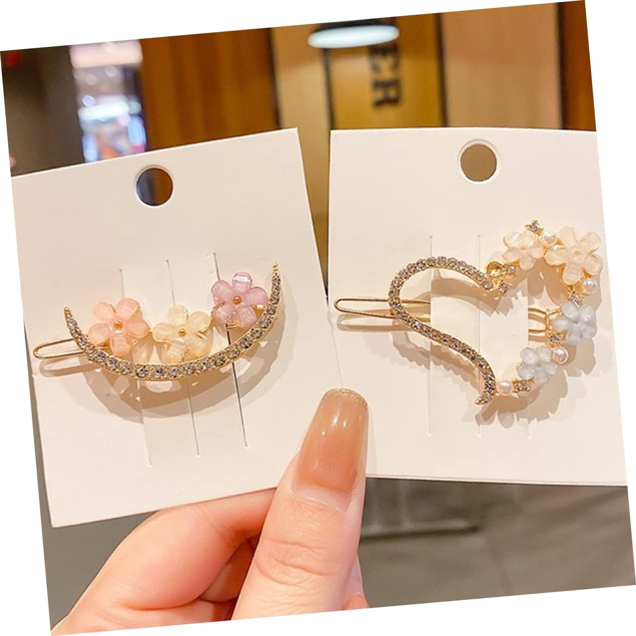 4Pcs Rhinestone Floral Hair Clips for Women - Elegant Metal Hair Claw Clips with Crystal Stones, Wedding Hair Accessories, Bridal Hair Pins, Floral Barrettes for Parties, Prom, and Special Occasions