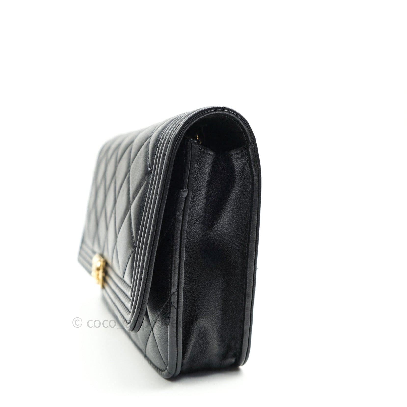 Chanel Boy Wallet on Chain WOC Black Lambskin Gold Hardware - Luxury Crossbody Bag for Women, Perfect for Evening Parties & Daily Use