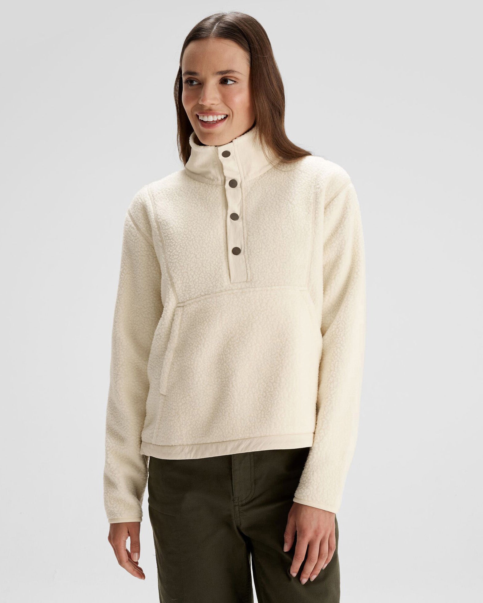 Co Z Women's High Pile Fleece Pullover Sweatshirt - Soft & Warm Natural Color - Perfect for Winter, Casual Outfits & Lounge Wear