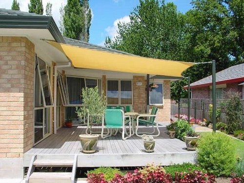 Petra's 11.5x11.5 Ft. Square Sun Sail Shade - Durable Woven Outdoor Patio Fabric with 90% UV Protection & Mounting Hardware, Desert Sand - Perfect for Backyard, Pool, and Garden Shade