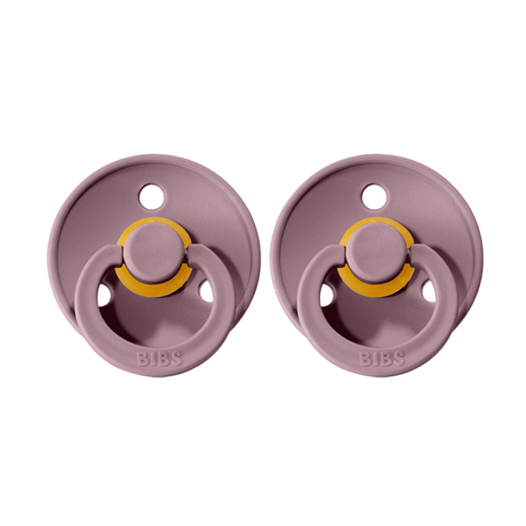 BIBS Round Pacifier for Newborns - 2 Pack (Size 1) - Natural Rubber Baby Soother - Perfect for Daycare, Travel & Sleep Time