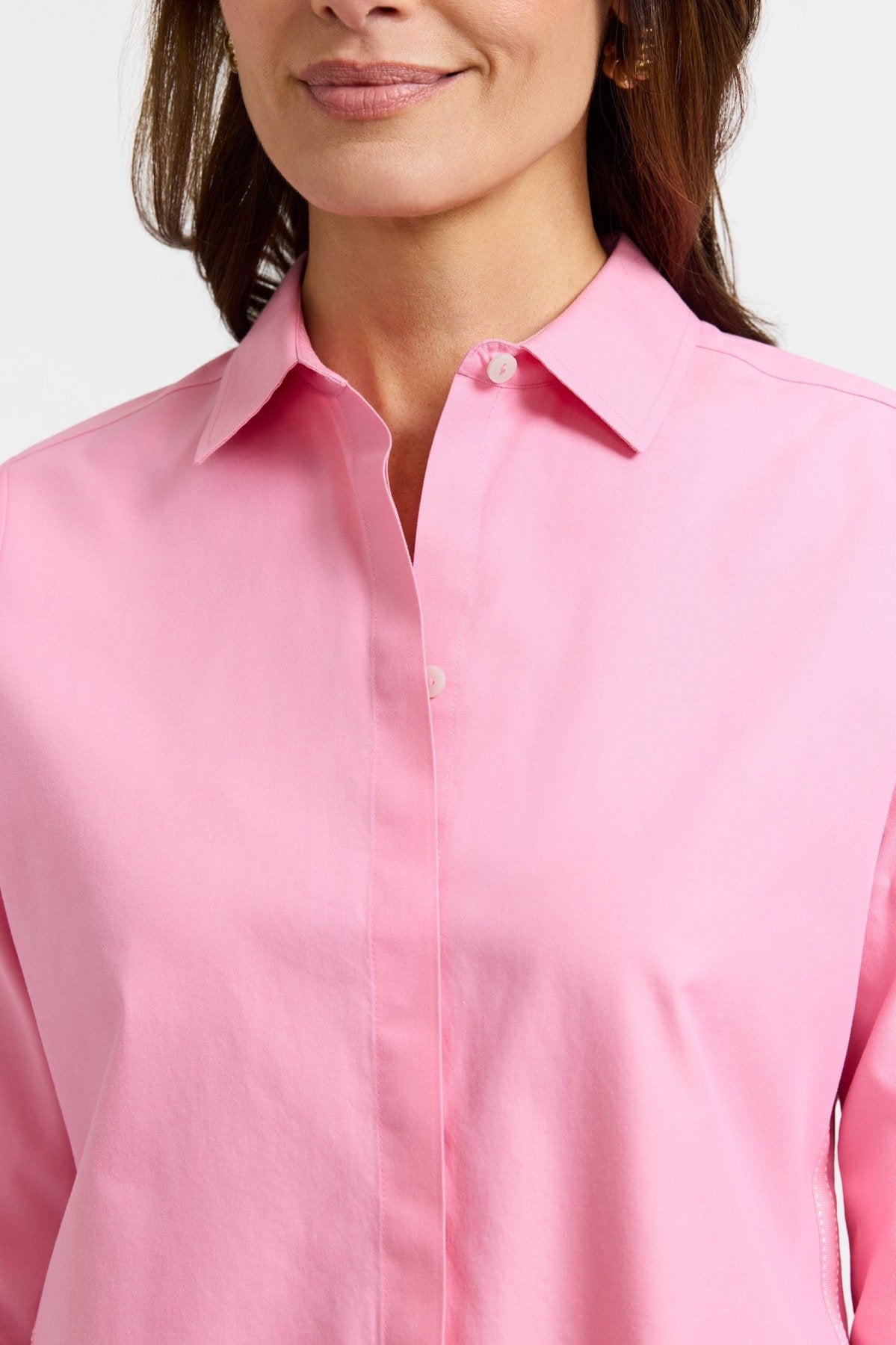 Brooke No Iron Pinpoint 3/4 Sleeve Shirt for Women - Wrinkle-Free Office & Business Casual Wear
