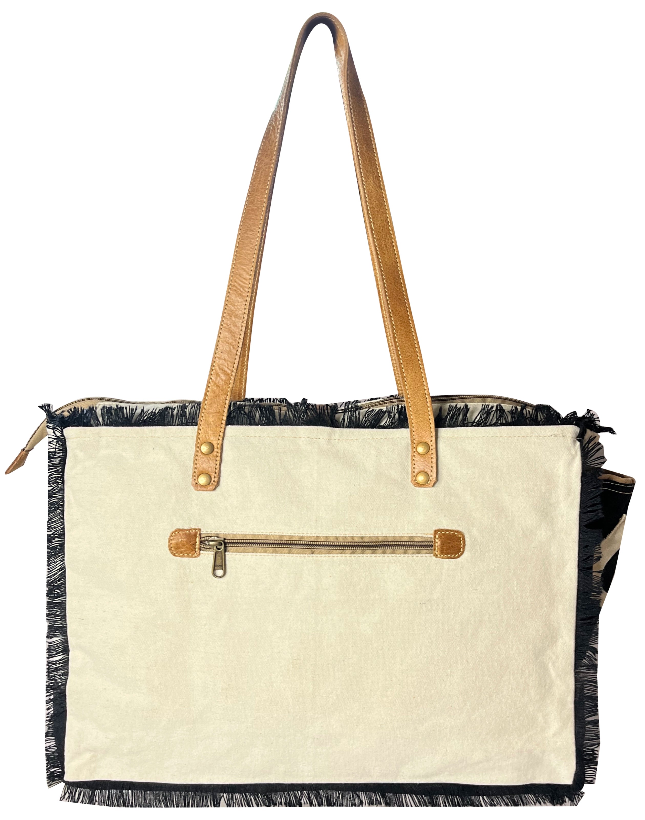Stylish Leather Canvas Tote Bag for Women - Sel de Mer French Inspired Shoulder Bag in Black | Perfect for Work, Travel & Beach Day Essentials