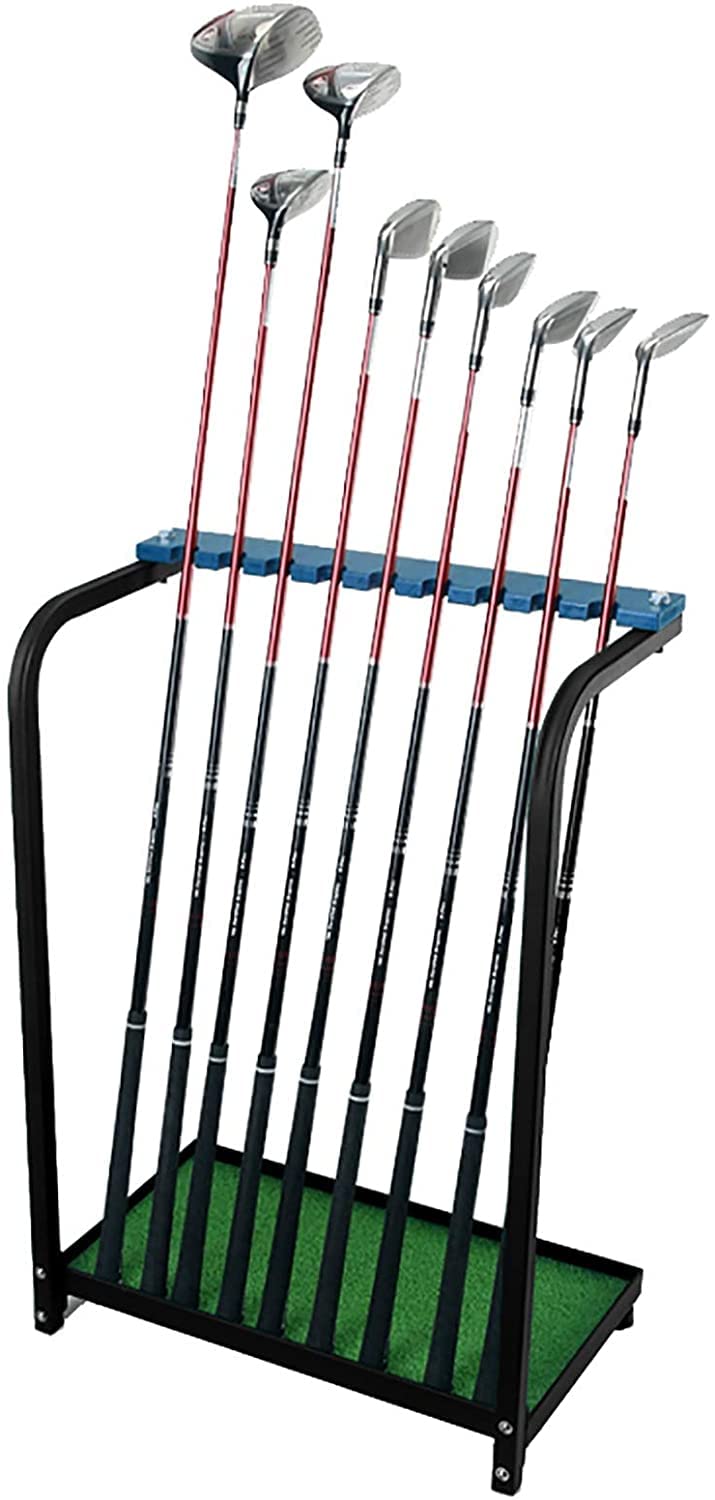 DERTEIO Black Golf Club Organizer & Storage Stand - Metal Golf Club Display Rack for Indoor, Garage, Yard - Holds 9 Putters - Perfect for Golf Club Storage & Organization at Home or Golf Course