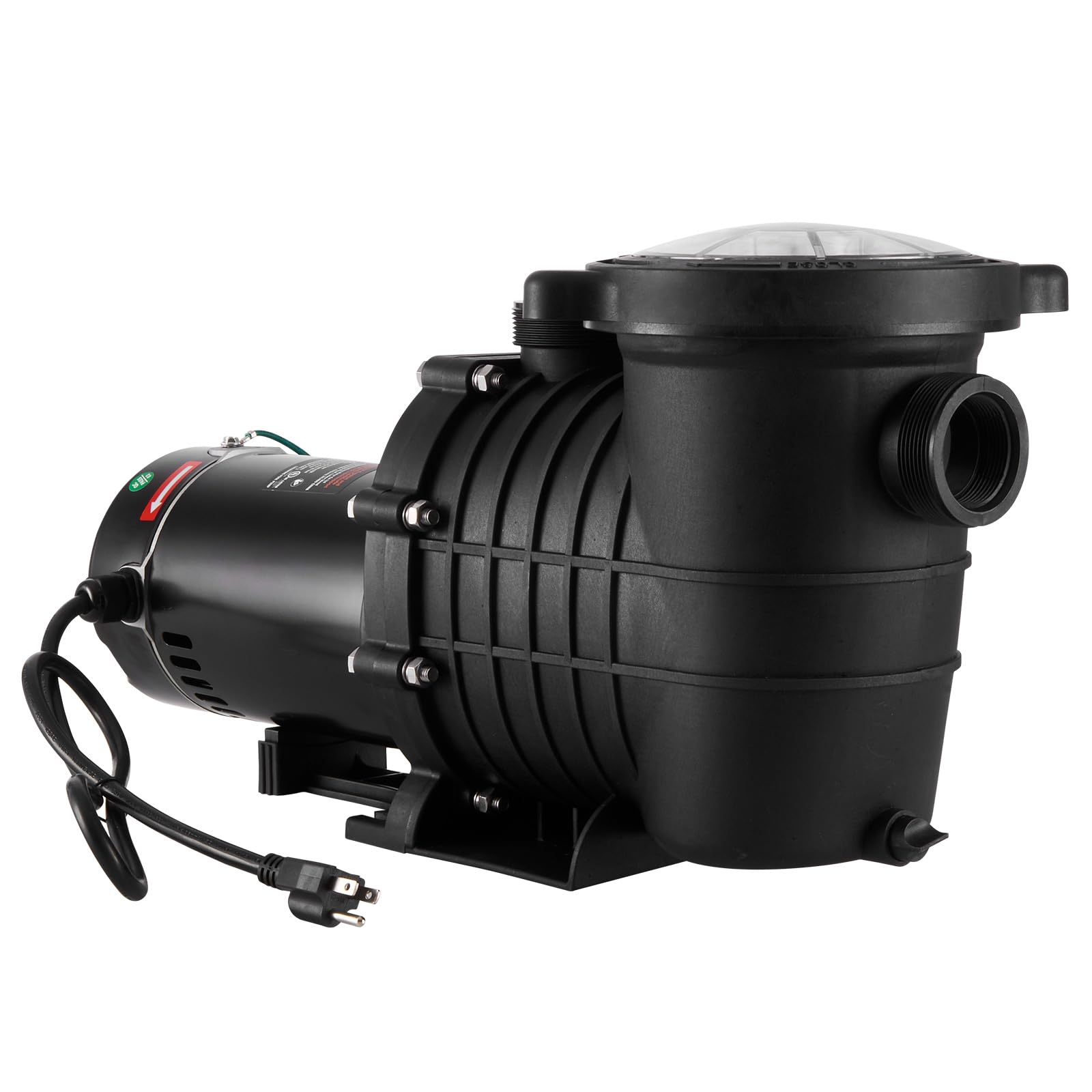 VEVOR 1.5 HP Above Ground Pool Pump - 100 GPM Single Speed Swimming Pool Pump with Filter Basket, 110V/240V 3450 RPM, 50.9 ft Max Head - Perfect for Above Ground Pools, Hot Tubs, Spas and Backyard Water Features