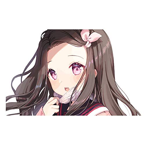 BLKUOPAR Nezuko Fashion Peeking Car Stickers - Demon Slayer Anime Vinyl Decals for Bumper & Window - Waterproof 5.1'' Anime Stickers - Perfect for Car Decoration, Anime Fan Gifts & Cosplay Accessories