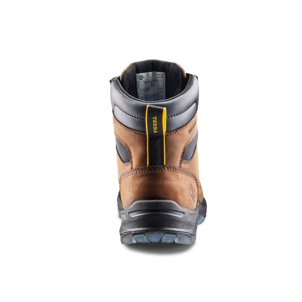 Terra Byrne Unisex 6-Inch Waterproof Composite Toe Work Boots TR0A839BDBX - Brown Safety Shoes for Construction, Warehouse & Outdoor Work