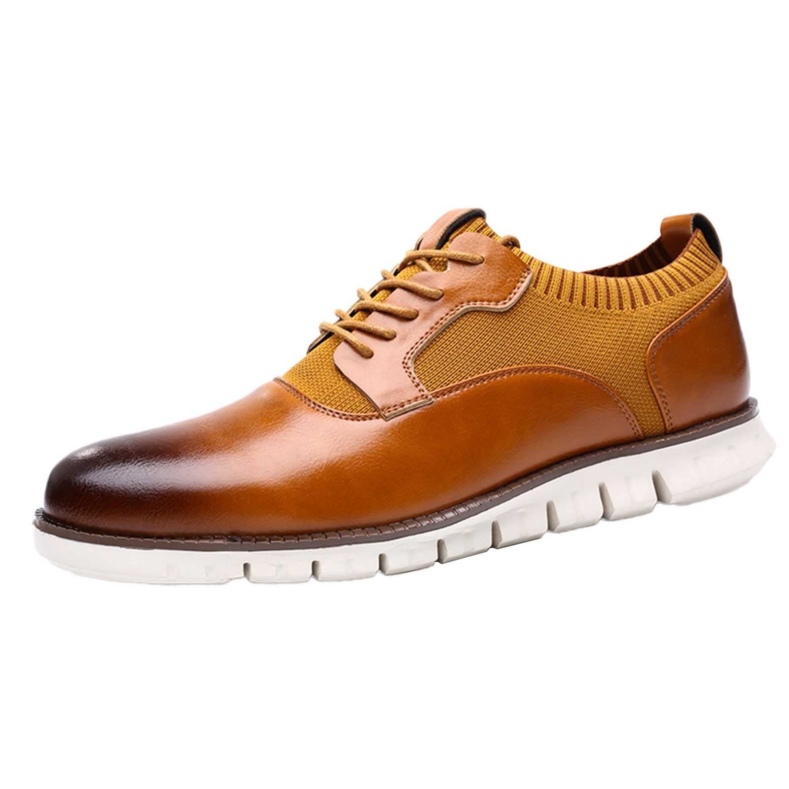 Vintage Men's Leather Dress Shoes - Classic Lace Up Business Casual Shoes for Work & Formal Wear | Comfortable & Stylish for Office, Weddings & Special Occasions